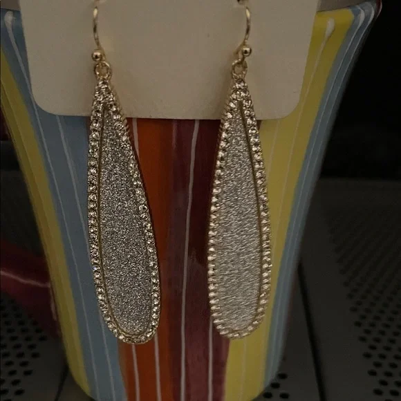 Gold and Silver Drop Earrings - Picture 1 of 1